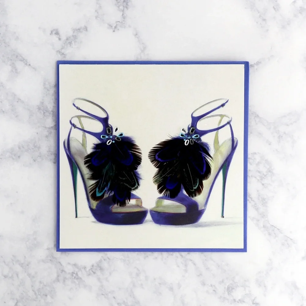 🆕Papyrus Feather High Heels Birthday Greeting Card
